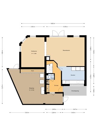 Floorplan - Dopperstraat 187, 3752 JE Bunschoten-Spakenburg